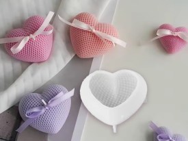 Molde silicona corazon texturado 3D